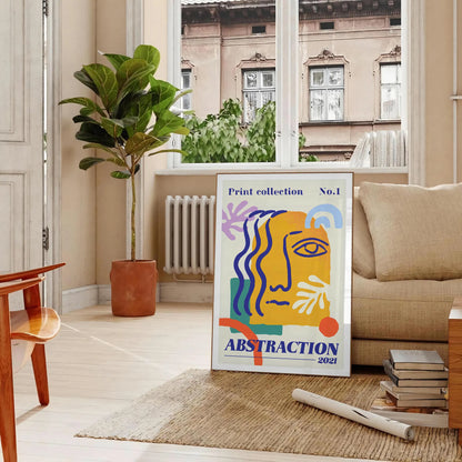 space vibrant abstract events maximalist poster bold yellow orange hues eye wall art perfect gift enthusiasts stunning addition home decor unmounted prints