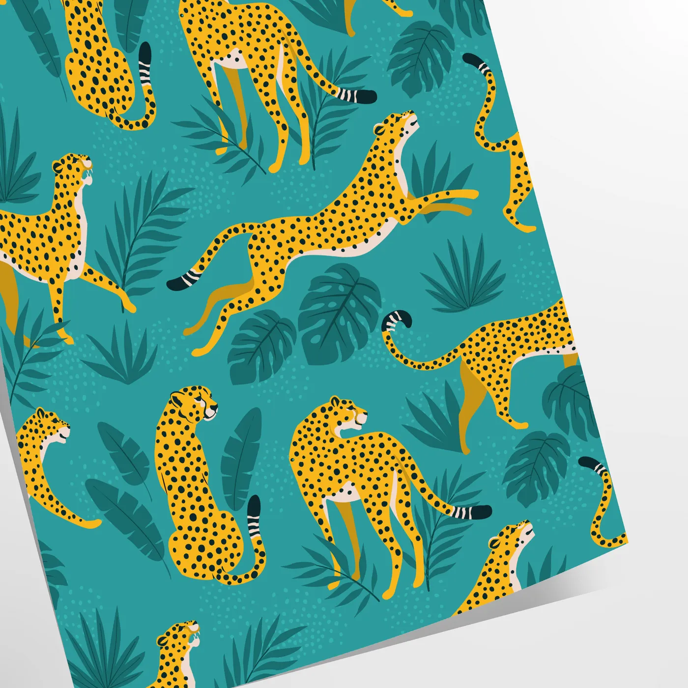 space striking cheetah poster bold black green tones eye wall art perfect wildlife enthusiasts unique artwork gift unframed edition room captivating jungle oasis