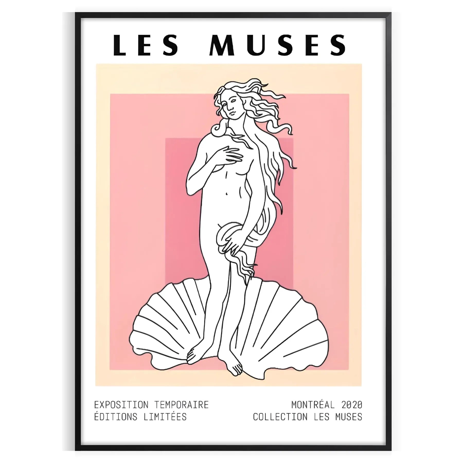 space Les Muses woman graphic poster black orange wall art thoughtful gift artwork artistic flair room multiple sizes A4 cm A0