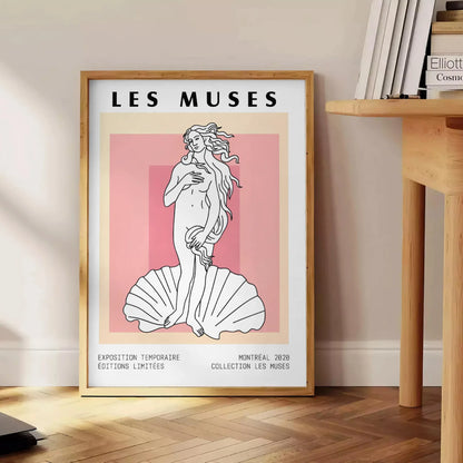 space Les Muses woman graphic poster black orange wall art thoughtful gift artwork artistic flair room multiple sizes A4 cm A0