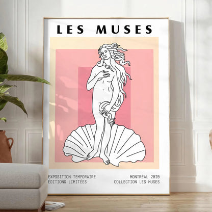 space Les Muses woman graphic poster black orange wall art thoughtful gift artwork artistic flair room multiple sizes A4 cm A0