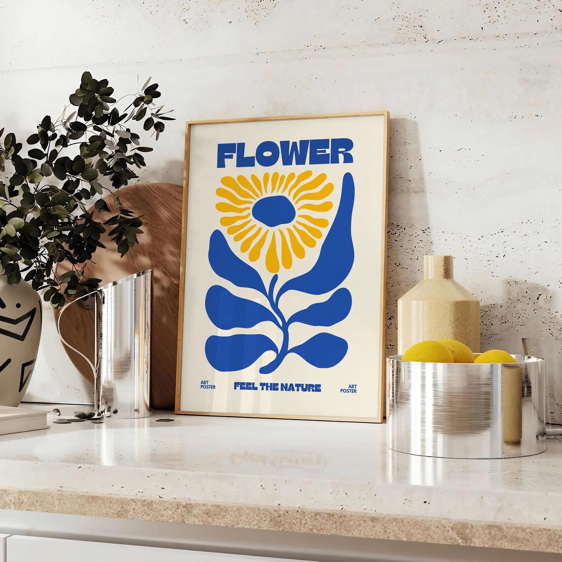 space stunning Flower Market Print poster essence nature elegant gray vibrant orange hues wall art thoughtful gift sizes A4 cm A0 beauty walls today