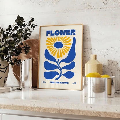 space stunning Flower Market Print poster essence nature elegant gray vibrant orange hues wall art thoughtful gift sizes A4 cm A0 beauty walls today